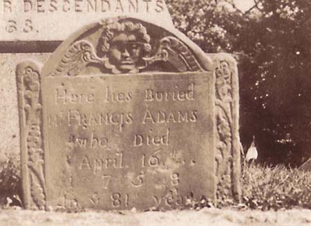 Gravestone of Francis Adams.