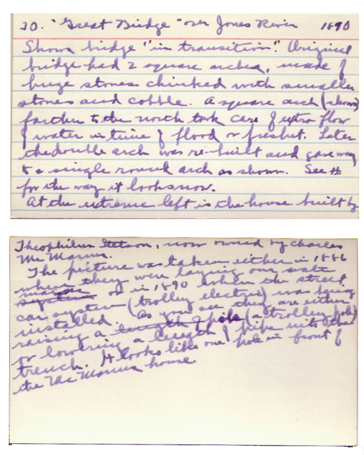 Emily Fuller Drew's notes on Lantern Slide 30, ca. 1935