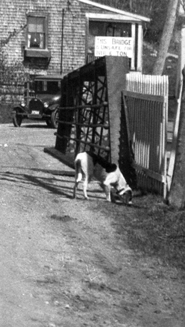 Detail, Elm Street Bridge, looking north, circa 1920