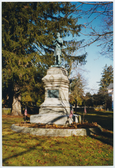 Civil War Soldiers Monument with flags, 2001