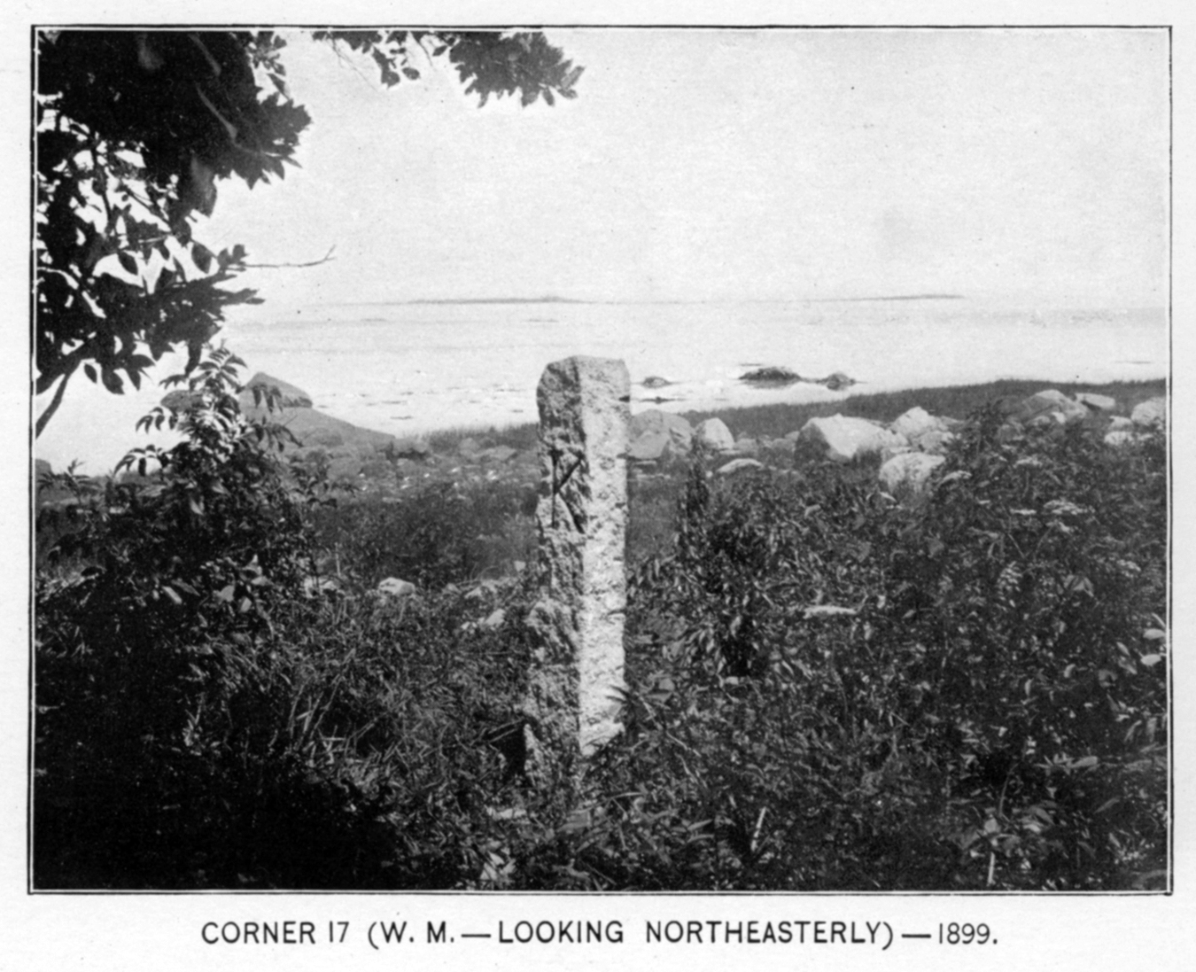 The witness stone at corner 17, near Kingston Bay, 1899