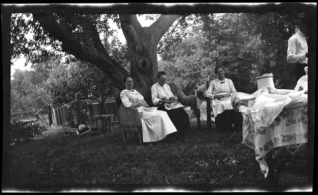 Jennie McLauthlen (at right) and friends, no date. Photograph by Emily Drew.