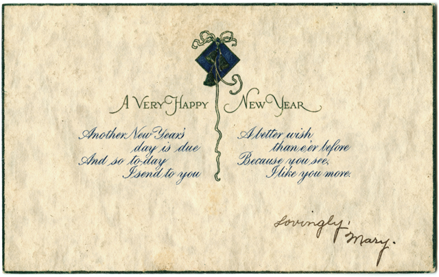 Happy New Year postcard, no date