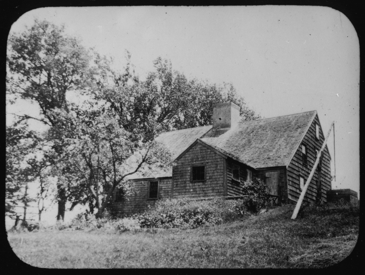 Major John Bradford house, rear view with well, 1921. By Emily Fuller Drew