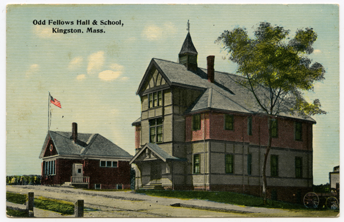 Odd Fellows Hall & School, Kingston, Mass., circa 1900.