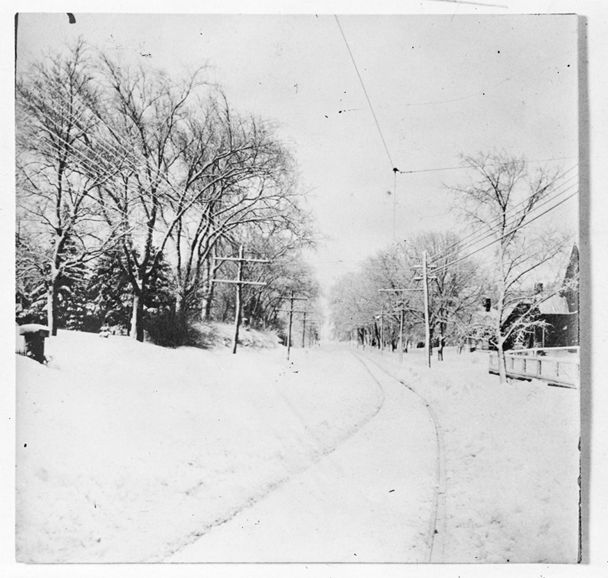 Snow on Main Street near Brook Street, circa 1925