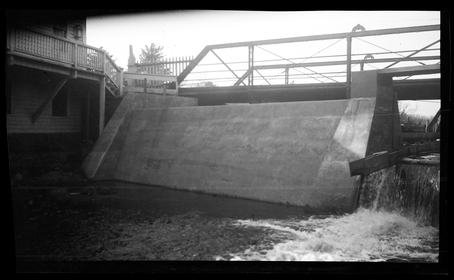 The new Elm Street dam, circa 1925, by E. Bird