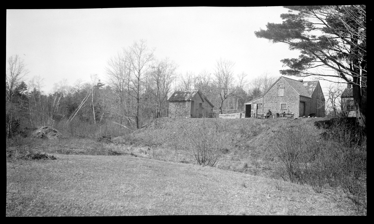 Lyman Cushman's barns and sheds, Elm Street, 1925