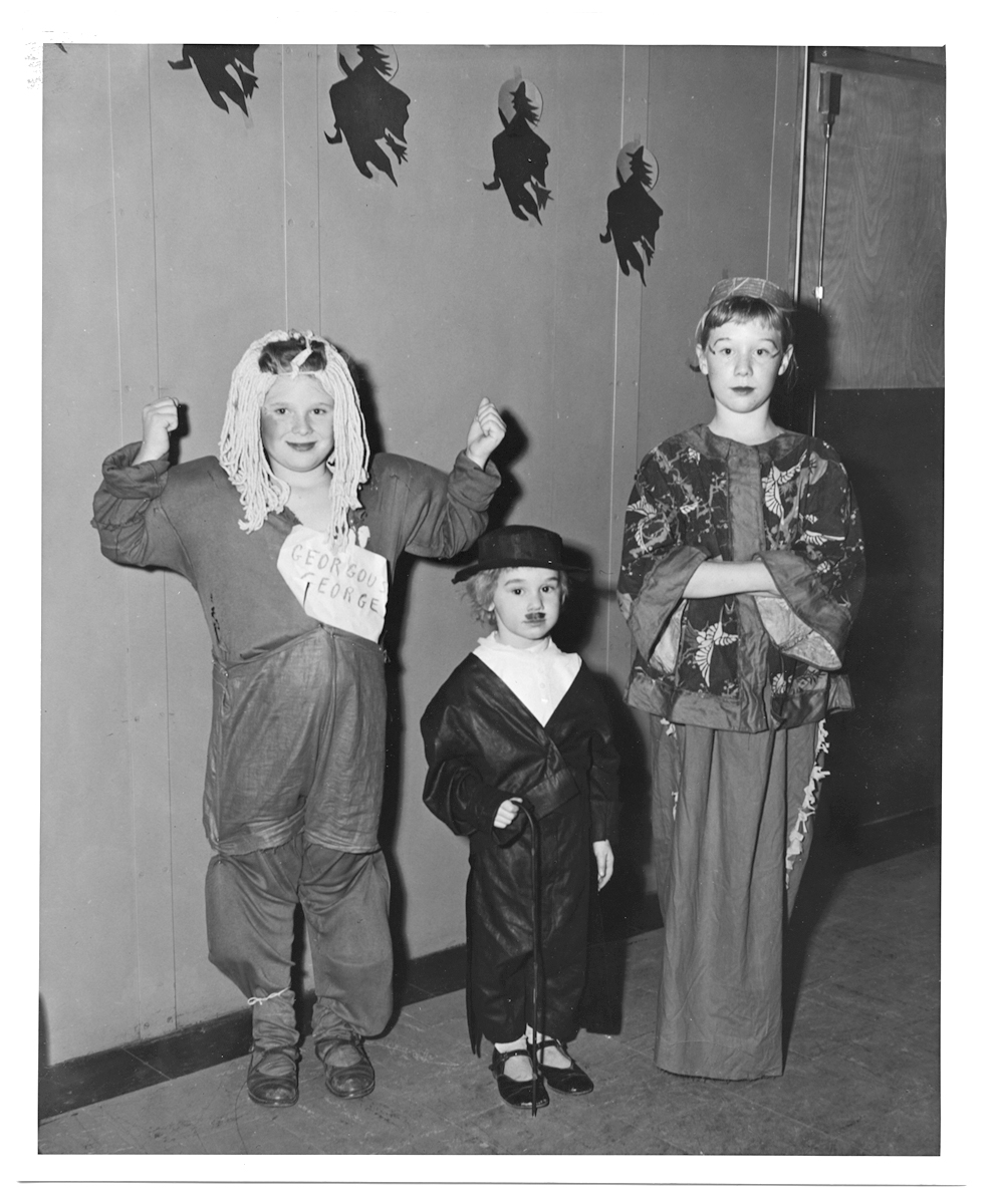 Halloween costumes at Kingston Elementary School, 1952
